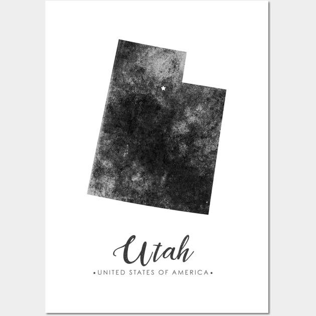 Utah state map Wall Art by StudioGrafiikka